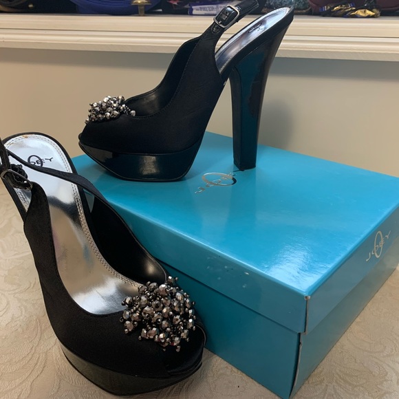 Sateen Black concealed platforms Brand:Joey $27 - Picture 4 of 5